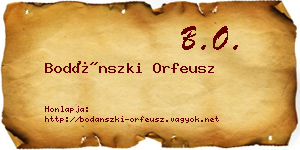 Bodánszki Orfeusz névjegykártya